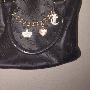 Juicy Couture Black Shoulder Bag with Gold Charms